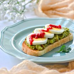 A picture of Avocado open faced sandwich.