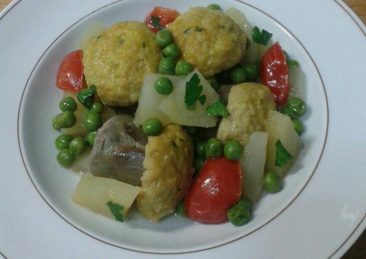 Carciofi ripieni con patate e piselli