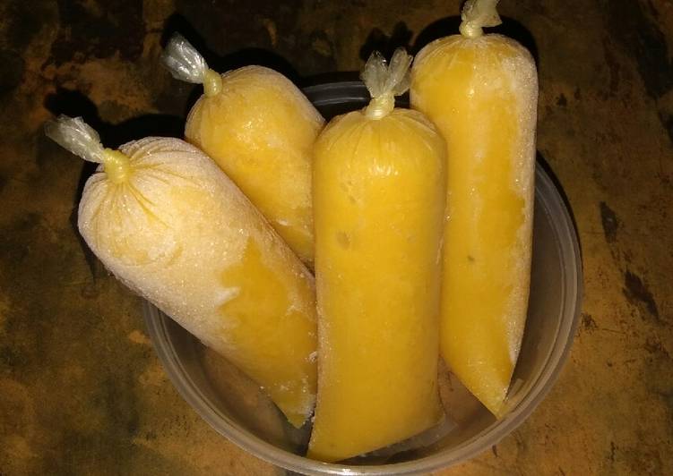 Resep Es mambo/lilin rasa mangga lembutt Anti Gagal