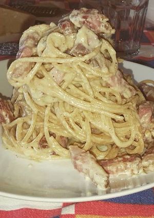 Foto resep Fettucini smoked beef carbonara