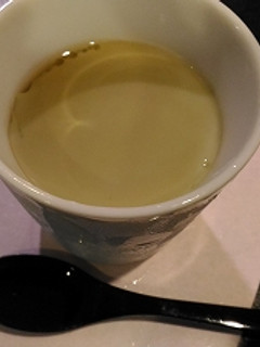 A picture of Matcha soy milk pudding.