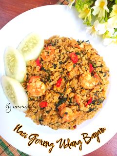Foto resep Nasi Goreng Udang Bayam (week 5)