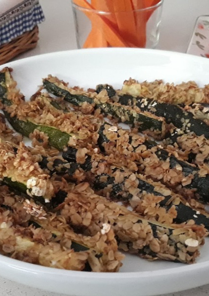 Una foto de Calabacín rebozado en avena - al horno -
