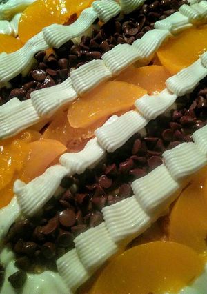 Una foto de TARTA De Cocoa y Galletas con Leche de Vainilla