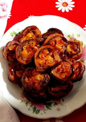 عکسی از دستور لواشک دورنگ مغزدار