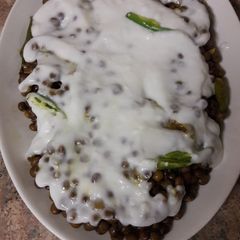 Pigeon beans/mbaazi with coconut sauce A picture of Pigeon beans/mbaazi with coconut sauce.