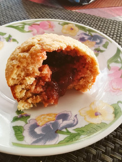 Una foto de Muffins de avena sin azúcar relleno de mermelada 0% azúcar