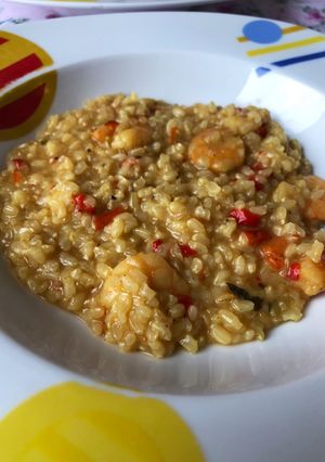 Una foto de Arroz yamaní con camarones