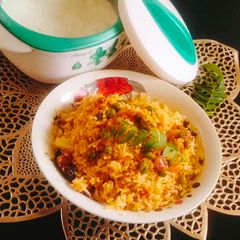 A picture of Tomato peas masala pulao 🍅😋.