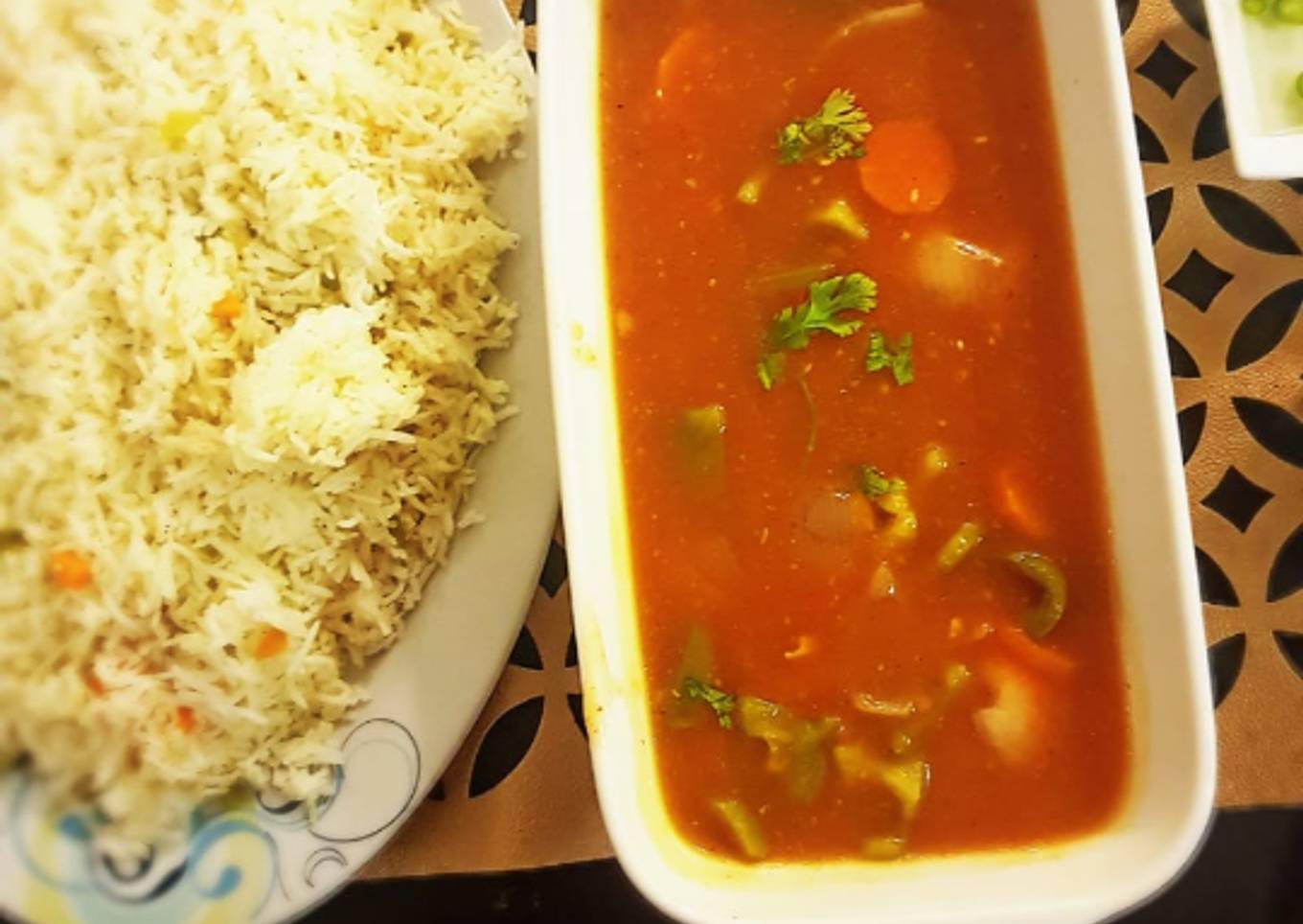 Chicken manchurian with fried rice