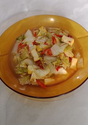 Foto resep Sayur tumis tahu sawi putih