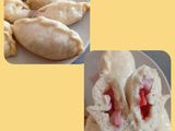 Паровые вареники на кефире с клубникой