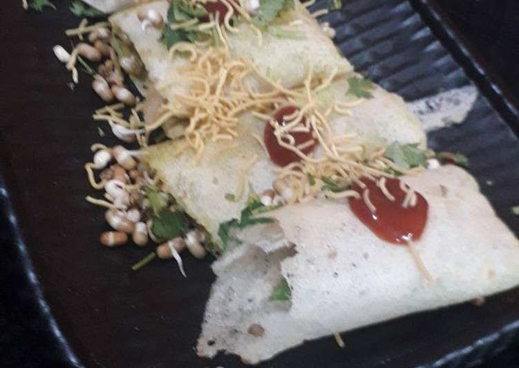 Recipe of Ultimate Sprouts masala dosa wraps