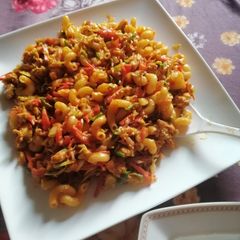 Veg chicken mecroni A picture of Veg chicken mecroni.