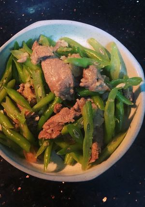 Hình của món Thịt bò xào đậu cô ve.
