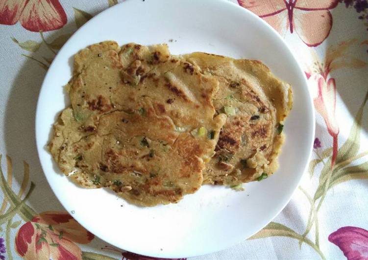 Recipe of Award-winning Savory scallions sourdough pancake 葱香煎饼（麦糊烧）🥞