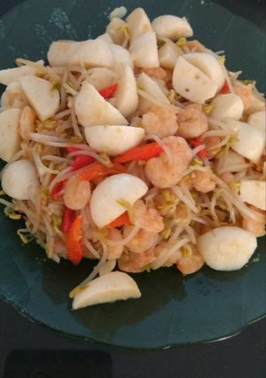 Foto resep Cah tauge simple with super prawn and fishball