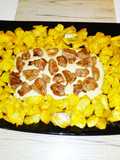 Picos de solomillo de ternera con salsa roquefort