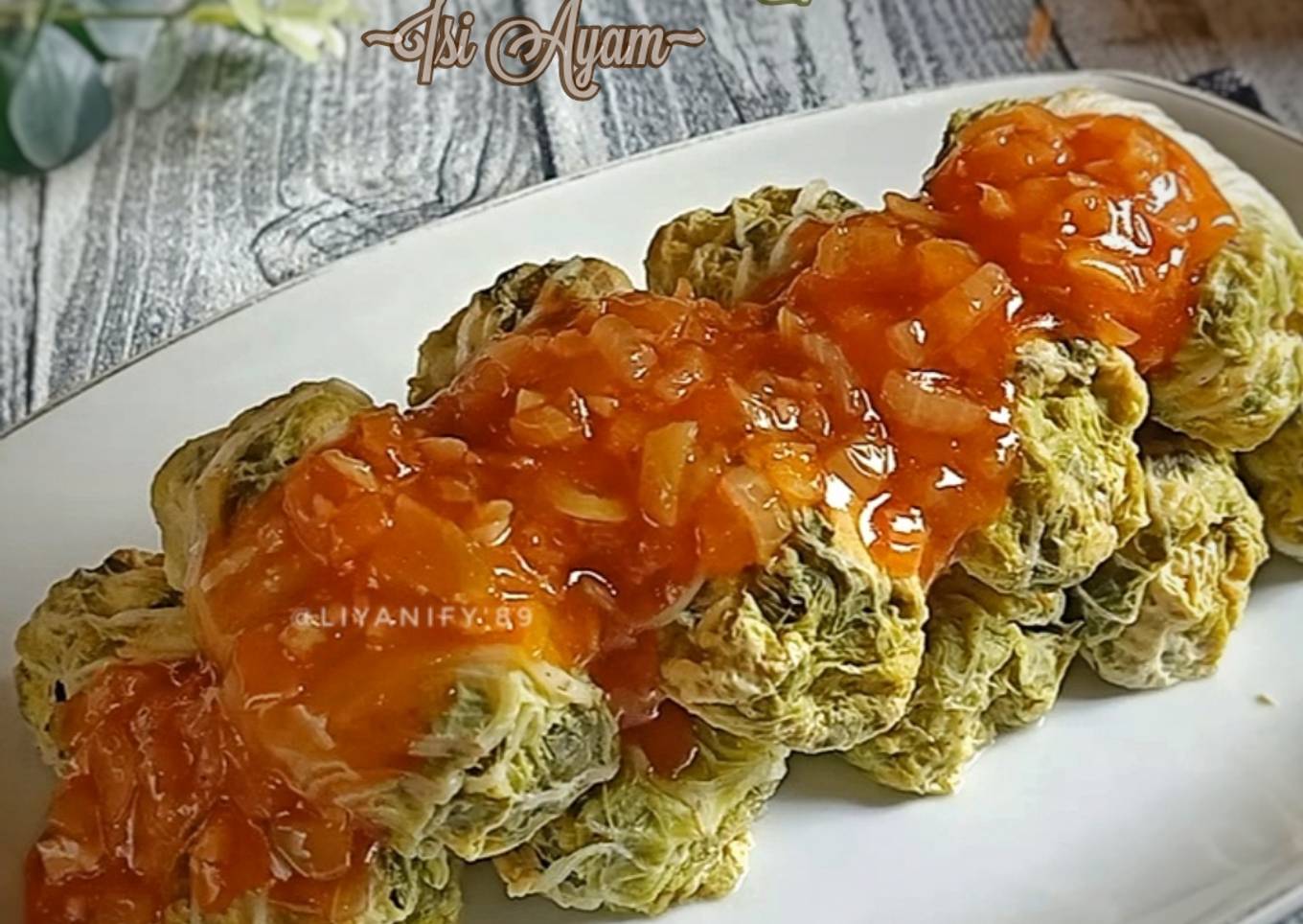 Sawi Gulung Isi Ayam