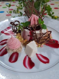 Una foto de Panacotta dulce corazón