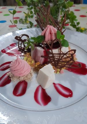 Una foto de Panacotta dulce corazón