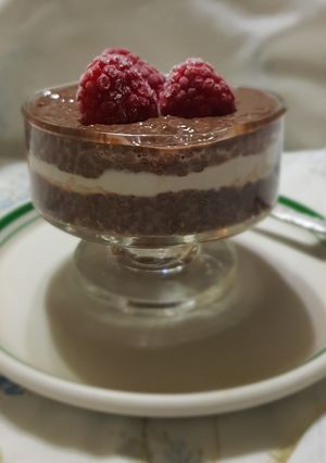 Una foto de Pudín de chía con cocoa y yogurt