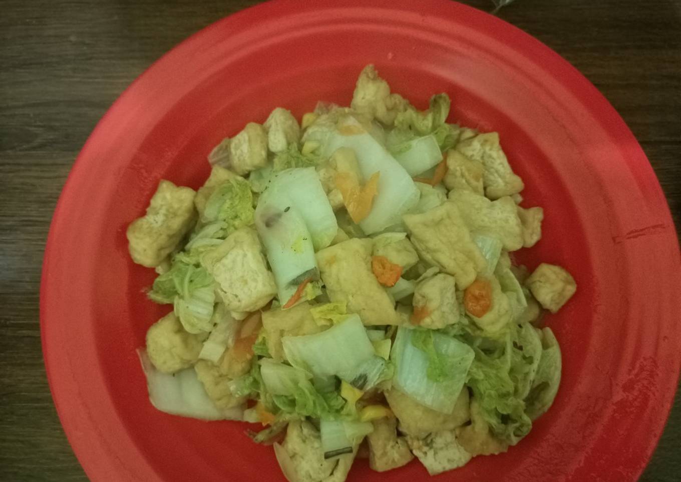 Tumis sawi putih tahu
