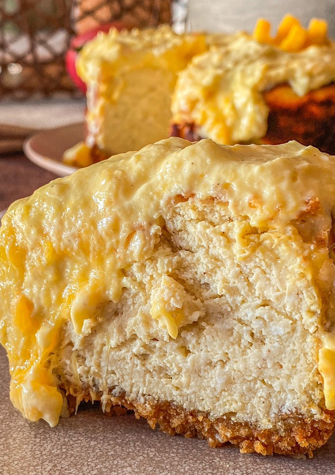Una foto de Cheesecake requesón y mango