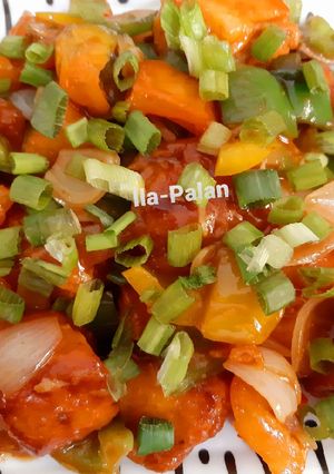 A picture of Chilli Paneer Restaurant Style.
