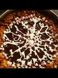 Very chocolaty cake with snowflake