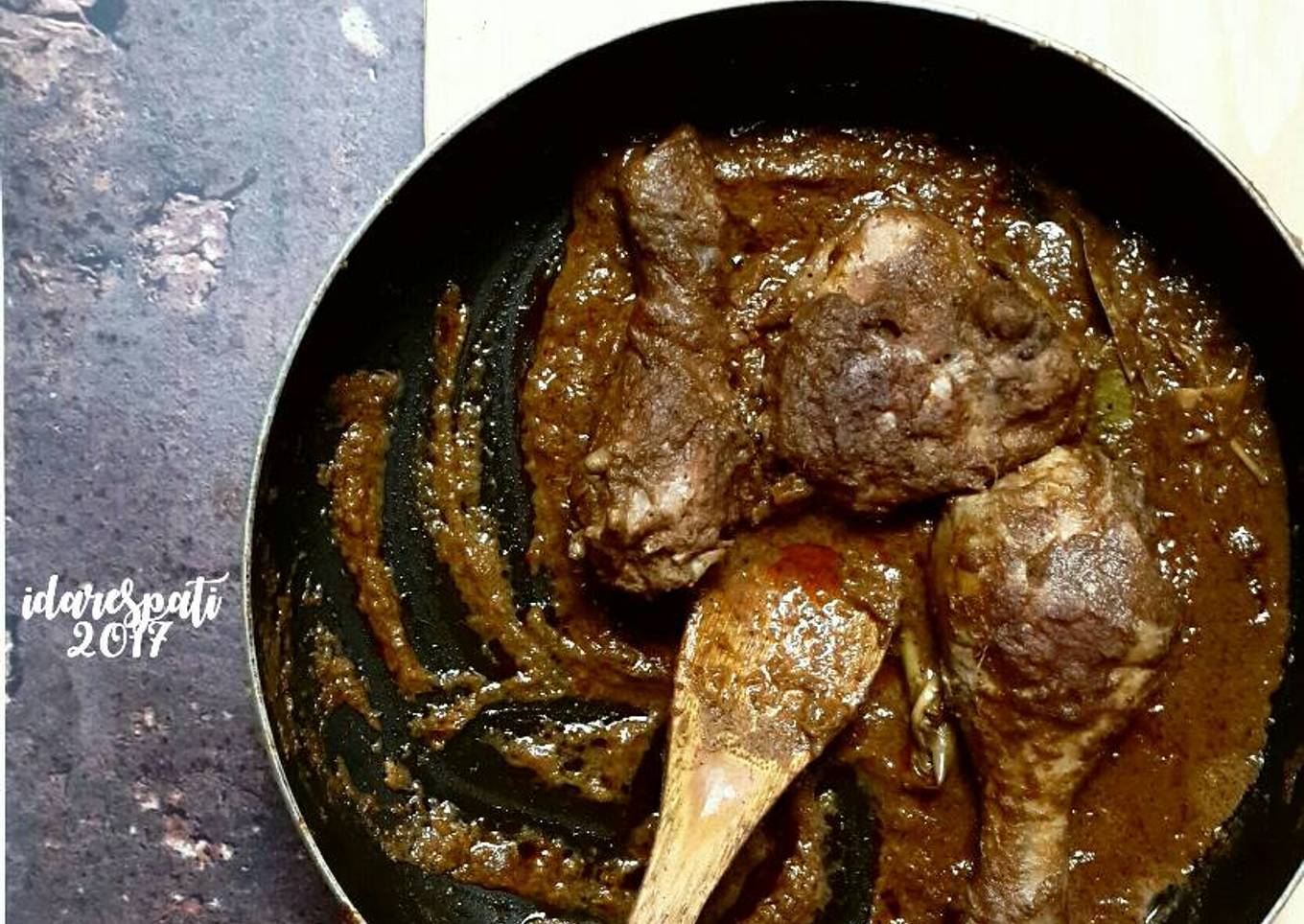 Rendang Ayam bumbu khas Padang (menu diet : debm)