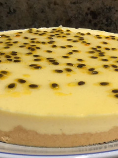 Una foto de Torta fría de maracujá