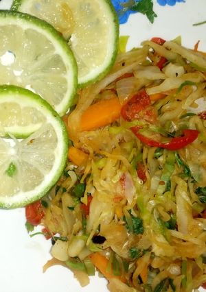 A picture of Steamed cabbage,no butter,no oil,# vegetable contest#.
