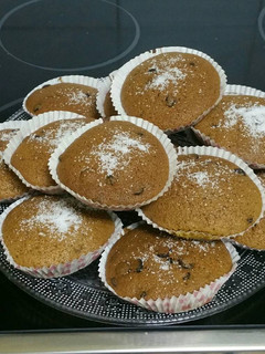 Una foto de Magdalenas de calabaza y chispitas de chocolate