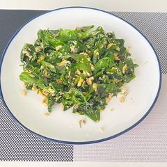 Stir Fried Malindjo Leaves With Eggs A picture of Stir Fried Malindjo Leaves With Eggs.