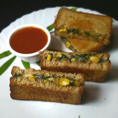A picture of Spinach Corn Sandwich.