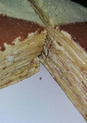 Foto resep Mille crepes milo green tea