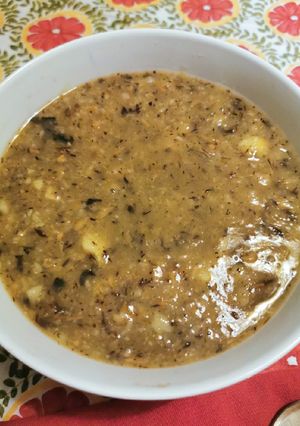 Una foto de Sopa de papa y hongos