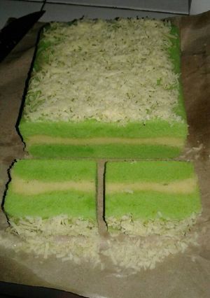 Foto resep Brownis pandan lapis keju kukus