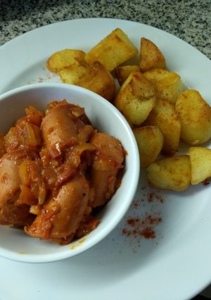 Una foto de Currywurst