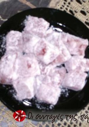 A picture of Loukoumia (Turkish delight or lokum).