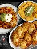 Empanadas, nachos y guacamole Súper Bowl