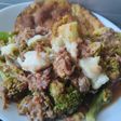 Brócoli con carne desmechada en salsa de tomate🥦🍅🥩🍚🍱🍛