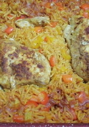 صورة لوصفة أرز بالبابريكا في الفرن