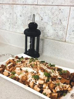 صورة لوصفة فتة الباذنجان والبطاطس