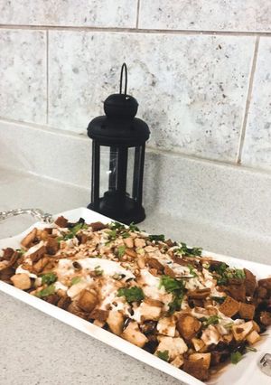 صورة لوصفة فتة الباذنجان والبطاطس