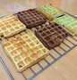 Cara Sederhana Membikin Resep  Waffle Cokelat Pandan Original yang Lezat, Lezat
