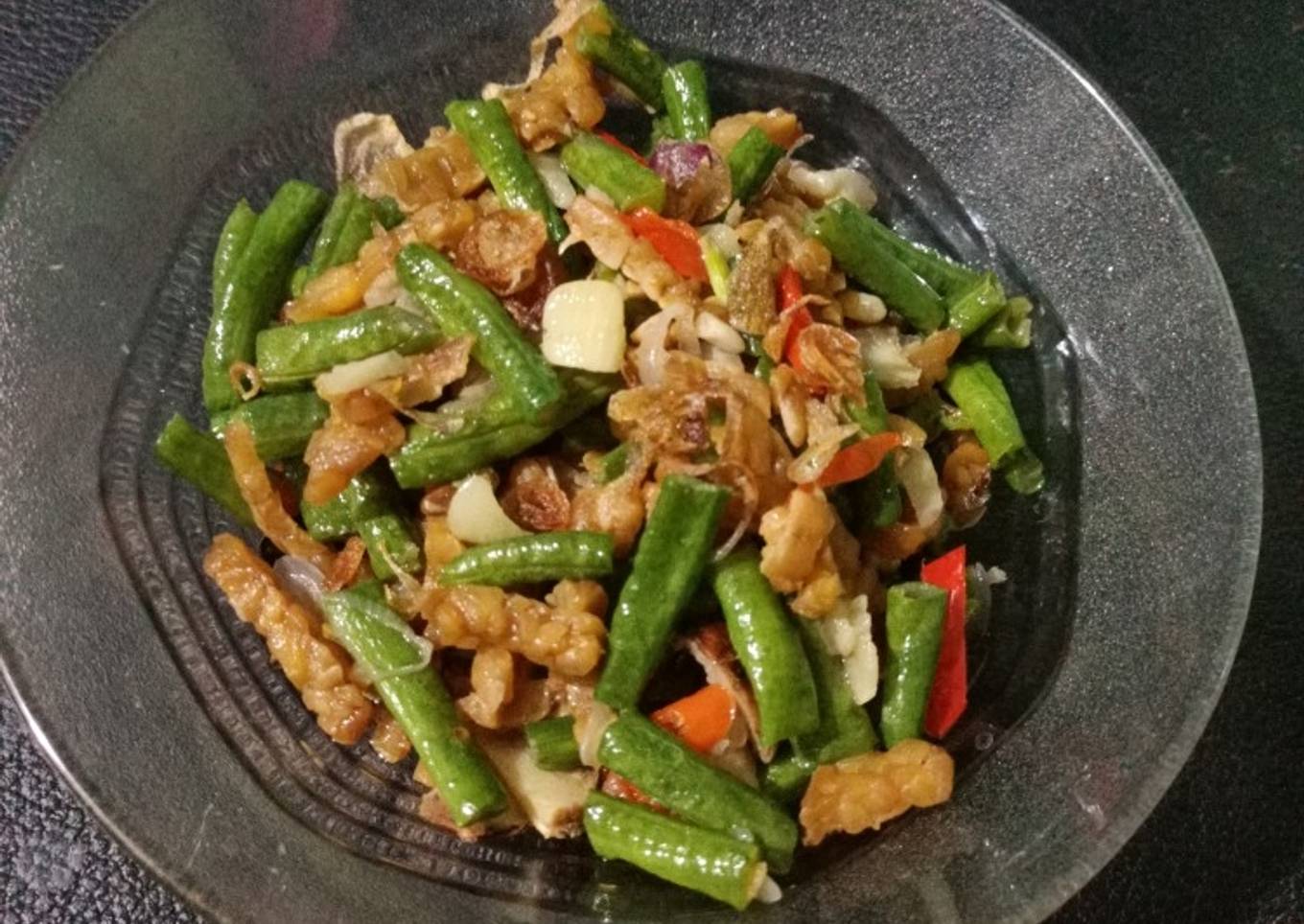 Oseng kacang panjang dan tempe ^_^ Lauk hemat pertengahan bulan