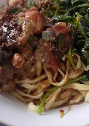 Foto resep Mie Kangkung Ayam Jamur
