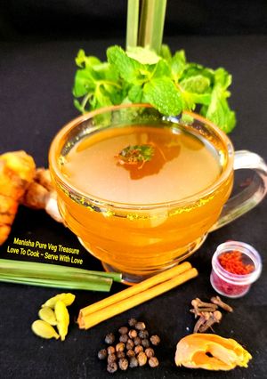 A picture of Lemongrass Mint Spiced Saffron Tea - Royal Saffron Spiced Tea.